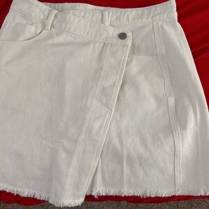 Gilt New White Wrap-Style Denim Mini Skirt